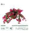 GloboStar® Artificial Garden RHODODENDRON HANGING PLANT 20634 Τεχνητό Κρεμαστό Διακοσμητικό Φυτό Τριανταφυλλιάς Y60cm